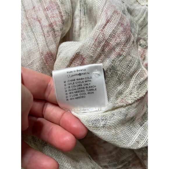 Yuvita Cottagecore Linen Midi Dress - Picture 9 of 10